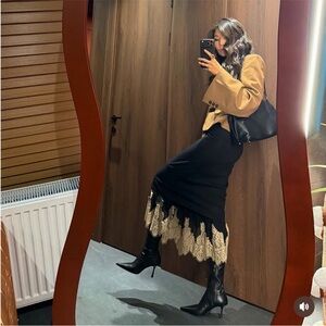 ZARA ZW Collection Combined Lace Skirt NWT